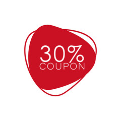  color tag discount 30% coupon icon. Element of discount tag. Premium quality graphic design icon. Signs and symbols collection icon for websites, web design, mobile app