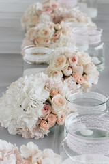 Flowers on the table, elegant floral decoration
