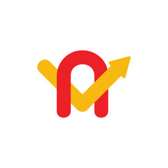 letter n movement arrow logo vector