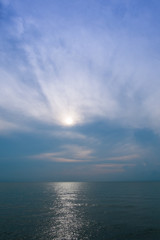 The sunlight ,sky and the reflection