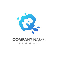 water splash letter q logo template