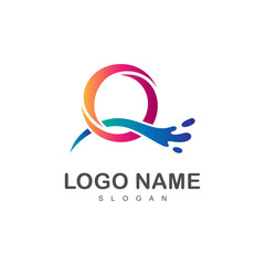 wave letter q logo