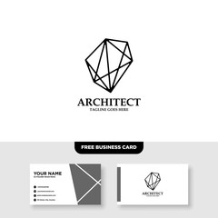 Architecture Company, construction, architect, vector logo template - Vector, Free Business Card