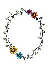 Flowers decorative frame. 