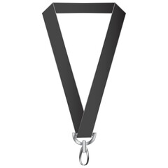 Black Lanyard Vector Icon Illustration