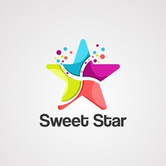 sweet star logo vector, icon, element, and template