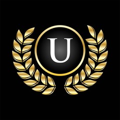 Royal Badge U Letter Logo