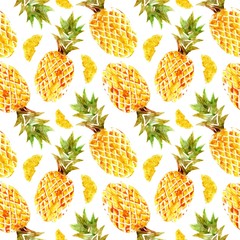 pineapple seamless pattern watercolor