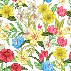 Beautiful Seamless Floral pattern design Print