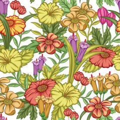 Beautiful Seamless Floral pattern design Print