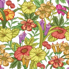 Tuinposter Beautiful Seamless Floral pattern design Print © coz1421