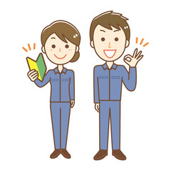 作業員　男女　初心者マーク