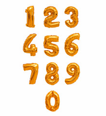 number from balloons orange