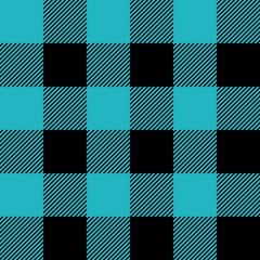 Blue and black tartan plaid. Trendy Scottish cage textile pattern.