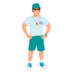 The athlete man. coach sports and fitness.