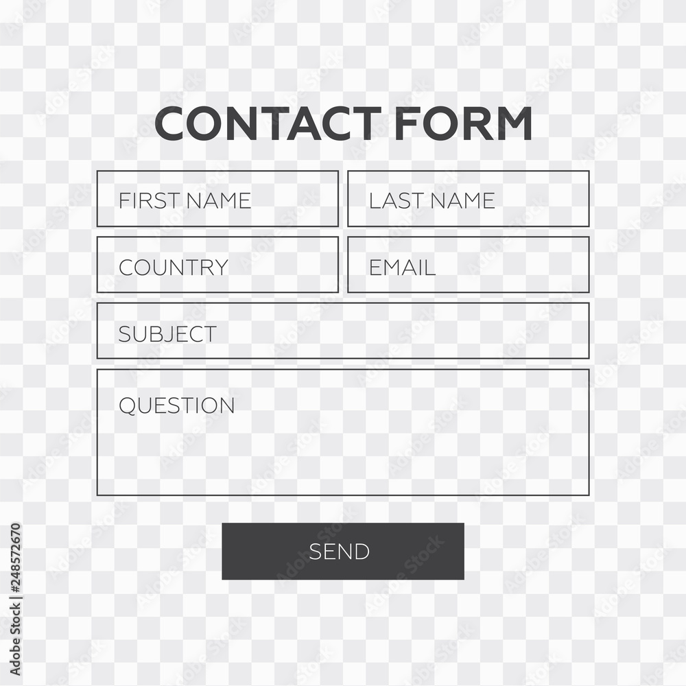 Canvas Prints contact form. web element. contact form vector template