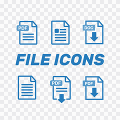 File Icons. Document icon set. File Icons line style illustration