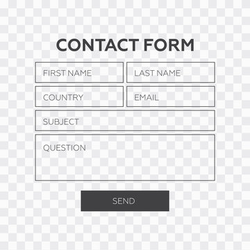 Contact form. Web element. Contact form vector template