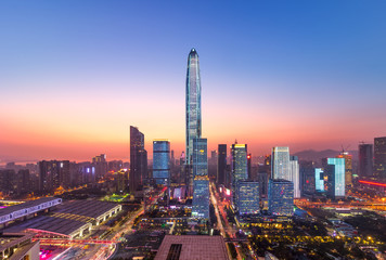 Shenzhen Futian CBD Financial District Skyline