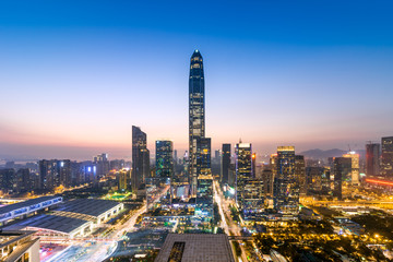 Fototapeta na wymiar Shenzhen Futian CBD Financial District Skyline