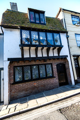 Late medieval houses in Hastings Old Town, East Sussex, England