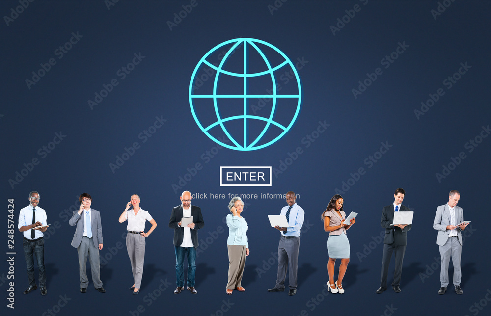 Poster enter internet computer privacy system protection concept