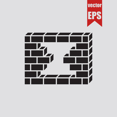 Brick wall icon.Vector illustration.