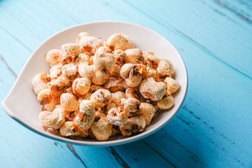 A bunch of popcorn