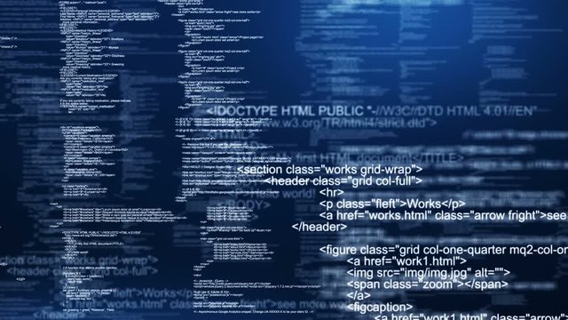  The abstract code moves in the virtual space.Abstract Source Code Background