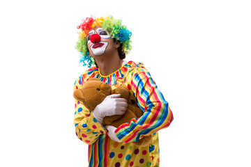 Funny clown isolated on white background