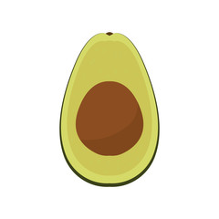 isolated cut avocado