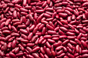 Kidney beans - dark red useful beans, background. Leguminous