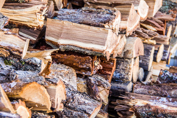 pile of chopped logs