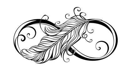 infinity symbol with feather © Nelli Valova