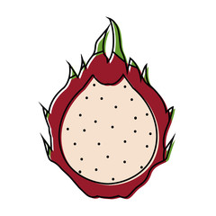 isolated cut dragon fruit