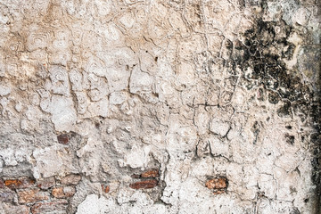 cracked concrete vintage wall background, old brick wall