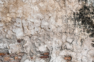 cracked concrete vintage wall background, old brick wall