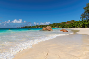 Beautiful Anse Lazio Beach on Praslin island, Seychelles.