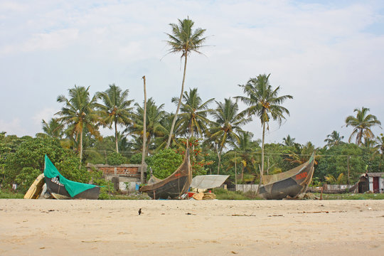 Tropical beach taken in Allepey, India, Kerala