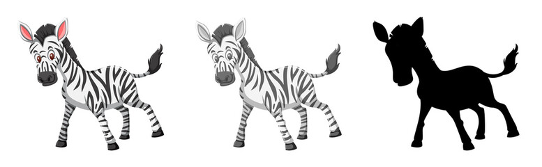 Set of zebra character