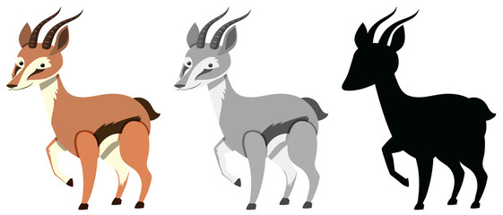 Set of gazelle character