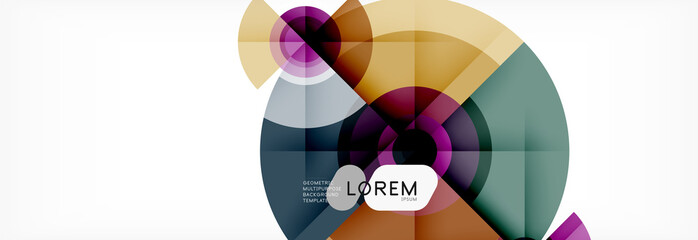 Obraz premium Round circles and triangles abstract background