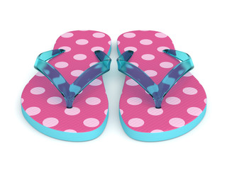 3d render of flip flops over white
