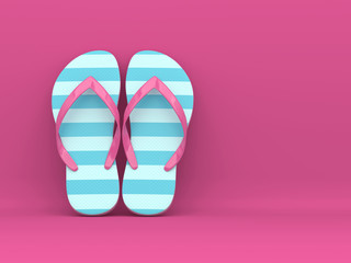 3d render of flip flops over pink