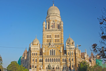 amous Victoria Terminus Train Station in Mumbai, India.