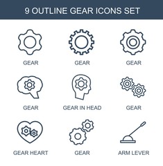 9 gear icons