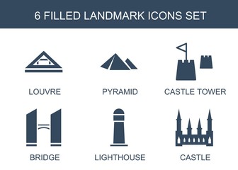 6 landmark icons