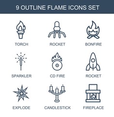 9 flame icons