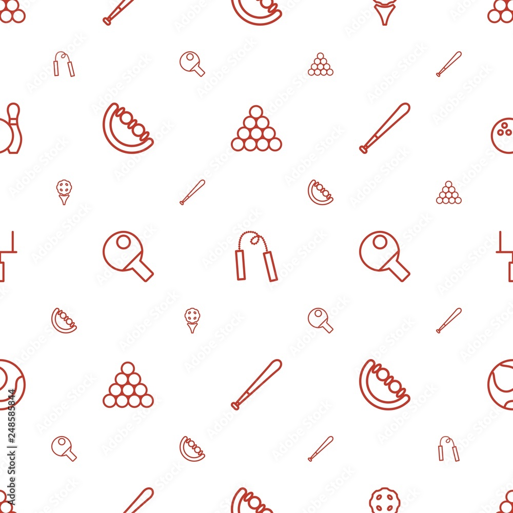 Poster ball icons pattern seamless white background