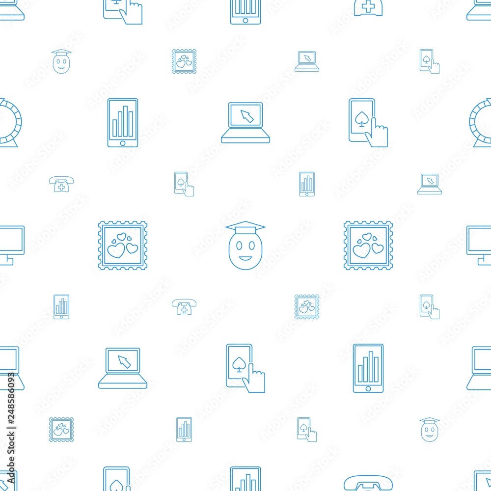Poster screen icons pattern seamless white background